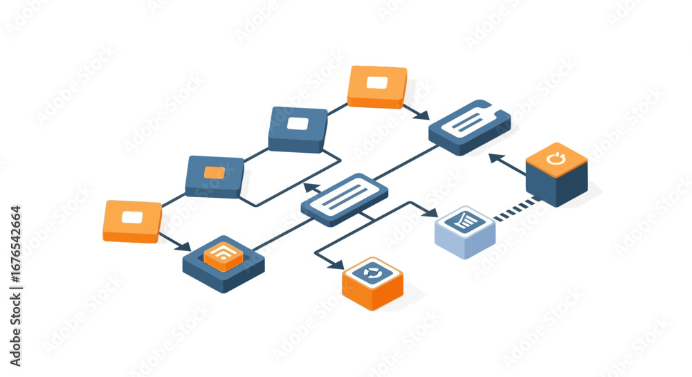 Leinwandbilder abstract network diagram displaying interconnected data flow and system architecture