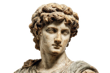 Obraz premium Classical Marble Bust of Young Male Sculpture with Curly Hair in Artistic Style