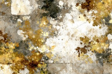 Fototapeta premium Abstract grunge texture, earthy brown, yellow, grey, and white, distressed aged surface and organic decay with copy space