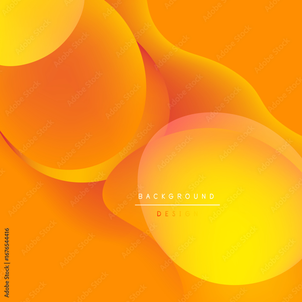 Poster abstract orange background. smooth shapes overlap, creating vibrant gradients. modern design element