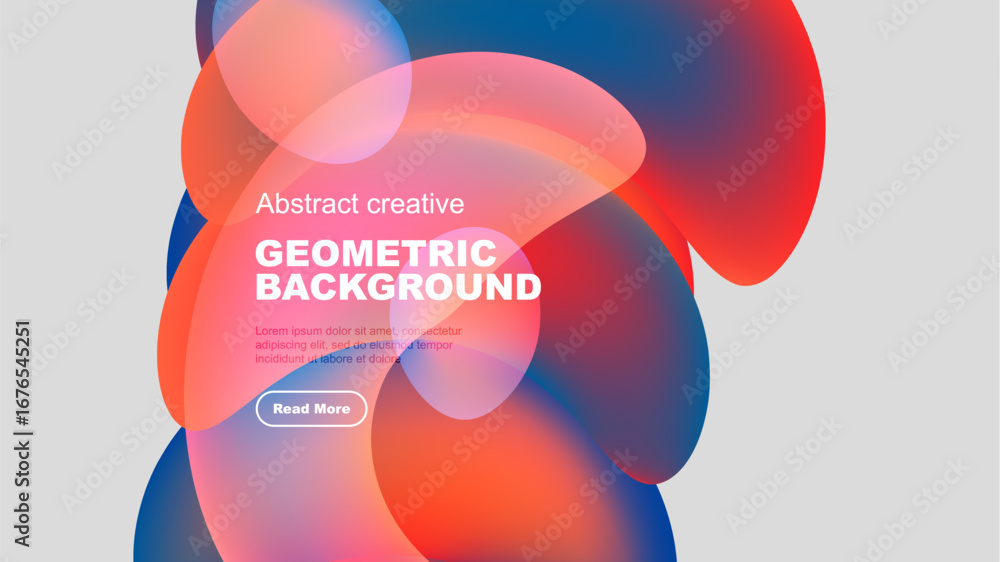 Aufkleber abstract shapes overlap, creating vibrant color gradients. modern design with text overlay, suitable