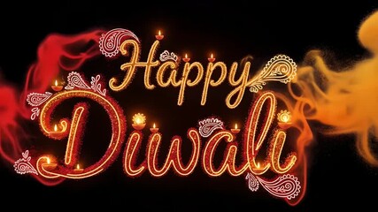 Happy Diwali glowing animation. Diwali, light festival, decorative elements, candles shine. Ideal for social media greetings, festive promotions, cultural events, and holiday cards. - Powered by Adobe