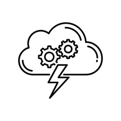 Cloud Technology: Illustrative artwork features a cloud symbol intertwined with gears, and lightning bolt.