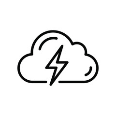 Cloud and Lightning Bolt Icon: A simple graphic of a cloud accompanied by a bold lightning bolt. Symbolizing the raw energy of a storm. 