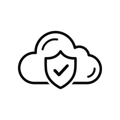 Cloud Protection and Data Security: A modern digital illustration represents cloud computing and data safety, showcasing a cloud symbol intertwined with a protective shield.