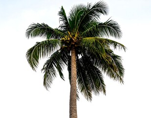Palm Tree Against White Sky