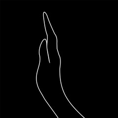 Black and white line art hand gestures.