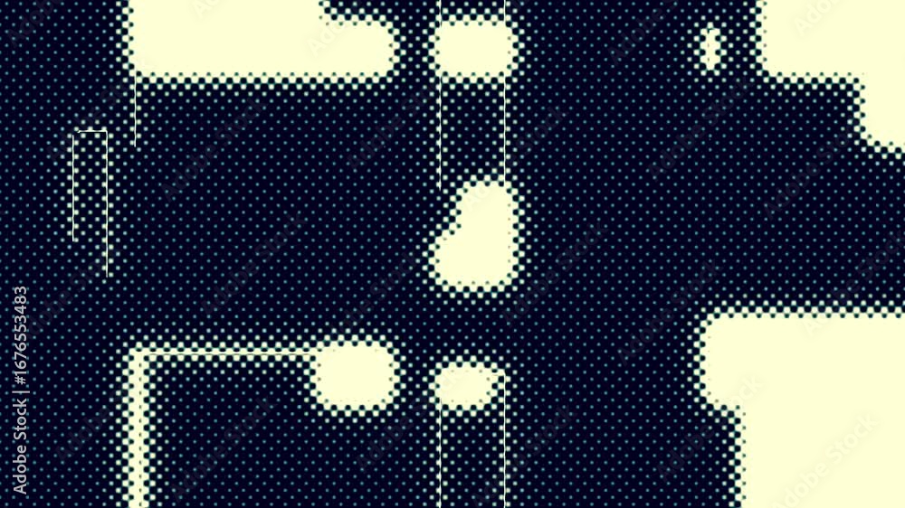 Poster textured geometric shapes scrolling on screen animation with distortion and glitch effects