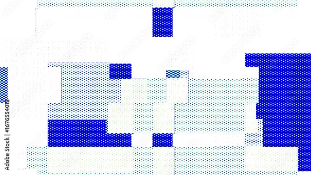 Poster textured geometric shapes scrolling on screen animation with distortion and glitch effects