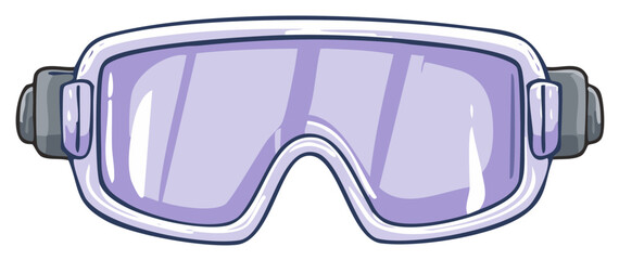 Cartoon illustration of ski goggles, safety glasses, or winter sports eyewear.