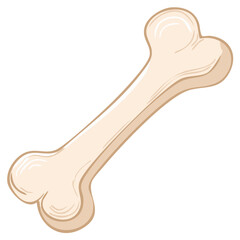 Cartoon illustration of a bone isolated on white background