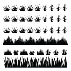 Grass Silhouette Vector Set &ndash; 30 Lawn and Foliage Design Elements