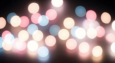Fototapeta premium Blurred bokeh lights create an abstract background at night.