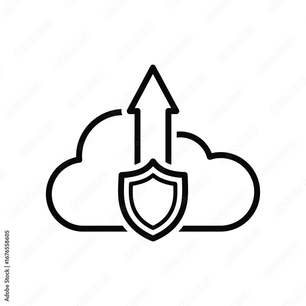 Fototapete cloud data security: a graphic icon showcases the crucial aspect of cloud data security, featuring a
