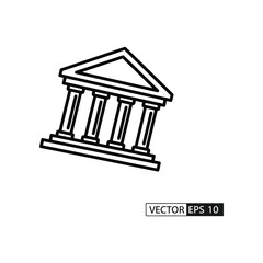 Classic architecture illustration: A simplified outline captures the timeless elegance of classic architecture. Focus is on the iconic structure of building.