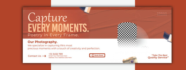 Capture every moment photography cover template for social media promotion