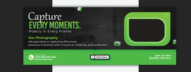 Capture every moment photography cover template for social media promotion