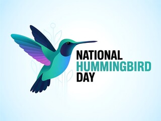 Obraz premium Vibrant hummingbird celebrates national hummingbird day with artistic flair and bright colors