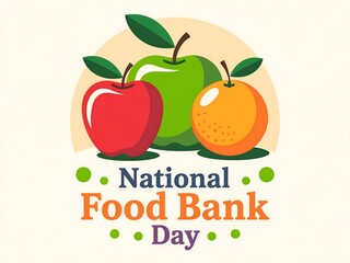 Celebrating national food bank day with a colorful assortment of fresh apples and an orange