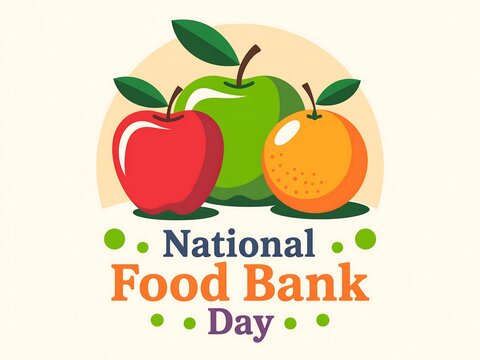 Celebrating national food bank day with a colorful assortment of fresh apples and an orange - Powered by Adobe