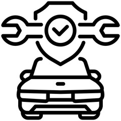 Obraz premium car insurance icon isolated on white background. vector illustration icon for Car Maintenance