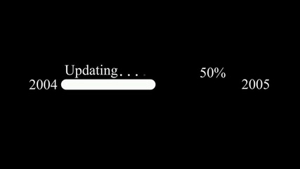 loading bar with Updating . Concept of new year, annual plan, growth strategy, Year change concept and black background..