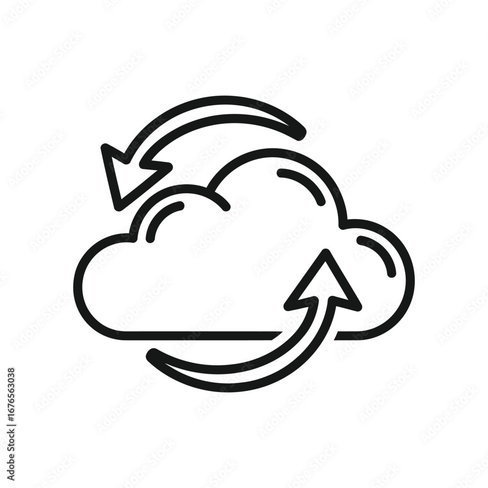 Fototapete cloud synchronization icon: an elegantly minimalist icon depicting cloud synchronization, featuring 