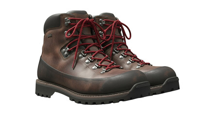 Rugged Hiking Boots with Red Laces for Outdoor Adventures
