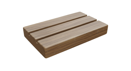 Slatted Wooden Holder on Black Background