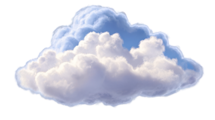 Isolated White Cloud on Transparent Background, Realistic Rendering