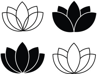 flat style lotus abstract floral icons, vector, nature, illustration,
