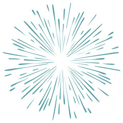 Obraz premium Hand drawn starburst illustration with radiating light beams and energetic sparkle lines