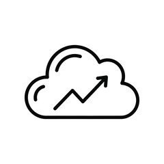 Cloud Progress: A conceptual graphic showing an upward trending arrow rising within a cloud shape
