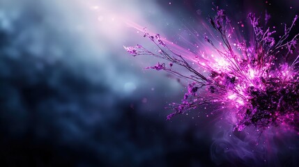 Radiant floral explosion digital art abstract background ethereal glow colorful display imaginative design