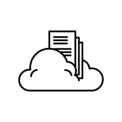 Cloud Data Illustration: Clean and modern, this illustration depicts data residing in the cloud. Perfect for concepts of digital storage, remote access, and secure information management.