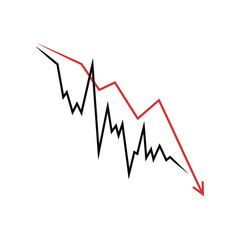 Market Downturn: A graphical depiction of a market downturn, featuring downward-sloping lines suggesting economic decline and financial losses. 