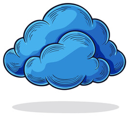 Stylized Blue Cloud Icon Illustration for Weather and Sky Concepts