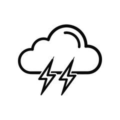 Lightning Storm Icon: A minimalist yet powerful illustration of a storm cloud, vividly depicting the raw energy of lightning strikes, against a clean background