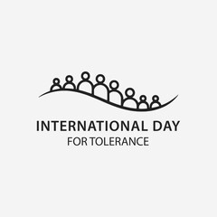 The flat design concept International Day for Tolerance focuses on simplicity, elegance, and ease of recognition.
