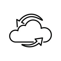 Cloud Computing: The image displays a stylized cloud icon surrounded by curved arrows, indicating data synchronization and seamless digital connectivity.