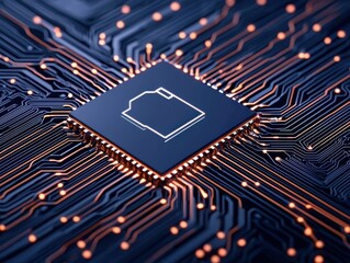 Circuit Board with Folder Icon