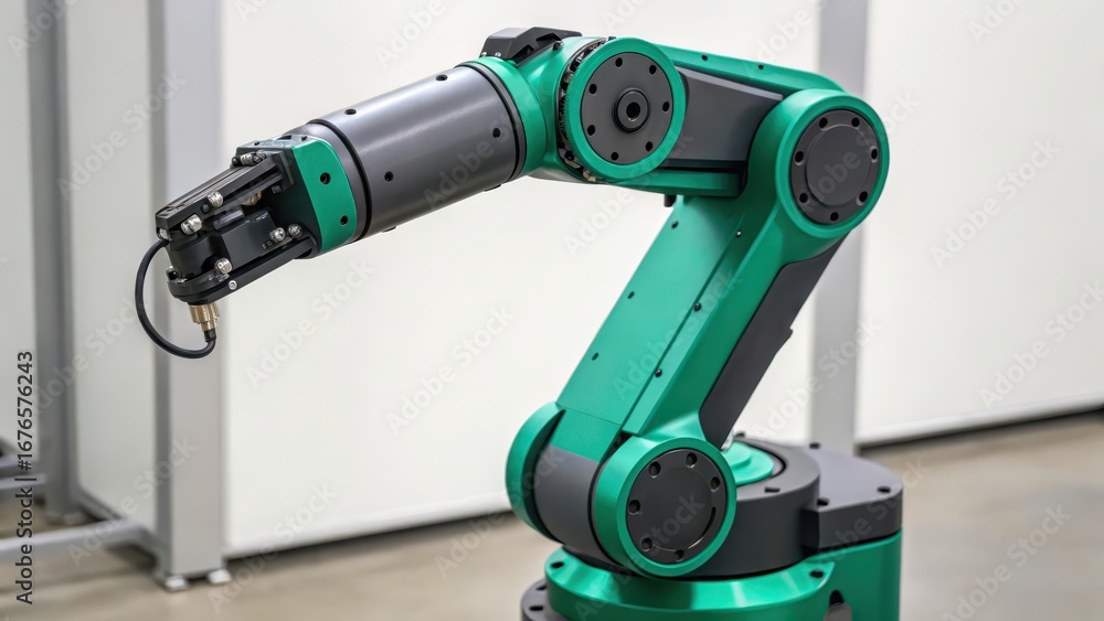 Aufkleber predictive maintenance ai robotic arm with a sleek design, showcasing advanced technology in automat