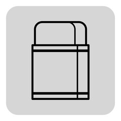 Simple icon of rectangular eraser with rounded edges on gray background