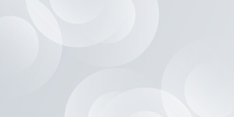 Minimalist Banner. Abstract white and gray circular layered background. Vector illustration