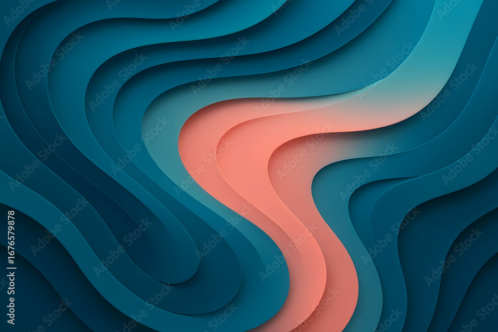 Aufkleber blue swirl lines create an abstract wave design wallpaper with a colorful and bright texture