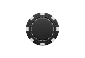 Black poker chip designed for casino games, gambling, and collection