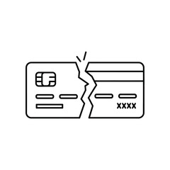 Broken Credit Card: A digitally crafted depiction of a broken credit card, symbolizing financial difficulties or debt management, the image tells a story of caution and financial restraint.