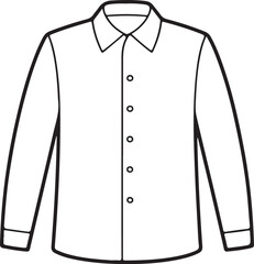 Simple line drawing of a classic white button down shirt