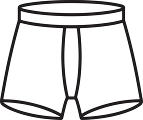 Simple outline drawing of men s boxer briefs underwear
