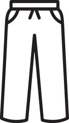 Simple outline icon of comfortable lounge pants with drawstring